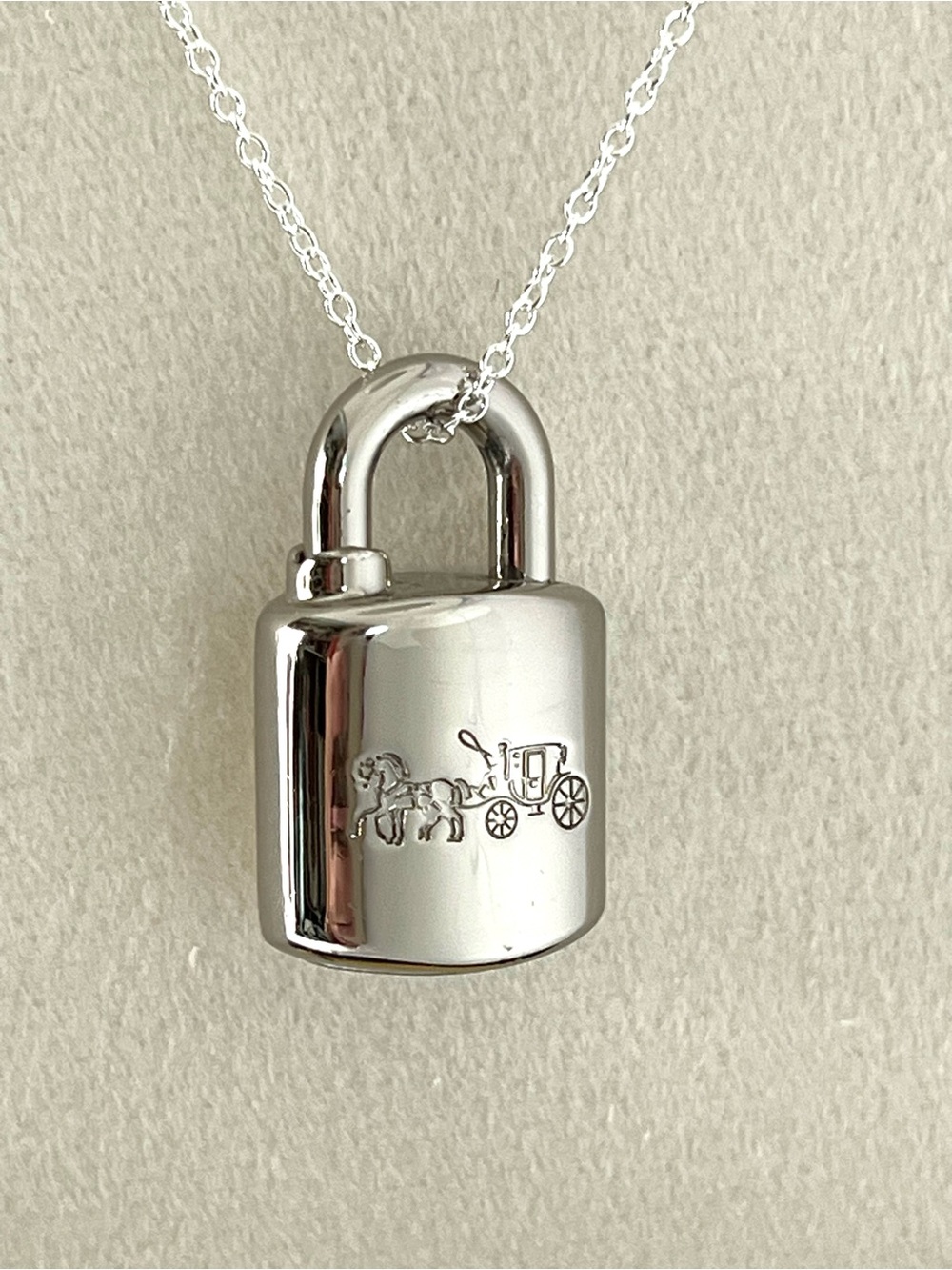 Authentic COACH Silver Mini Padlock Bag Charm Hardware Pendant
